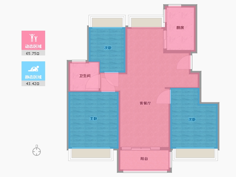 江苏省-苏州市-新力云语铂园-99.00-户型库-动静分区