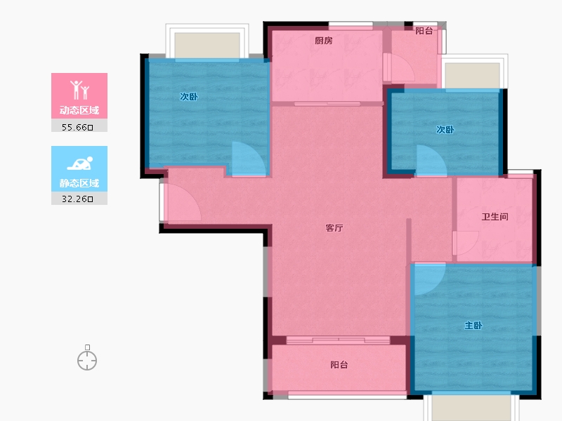 福建省-福州市-福州恒大悦珑湾-79.00-户型库-动静分区