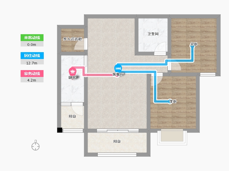 宁夏回族自治区-银川市-铁发润发兰庭（一期）-72.84-户型库-动静线