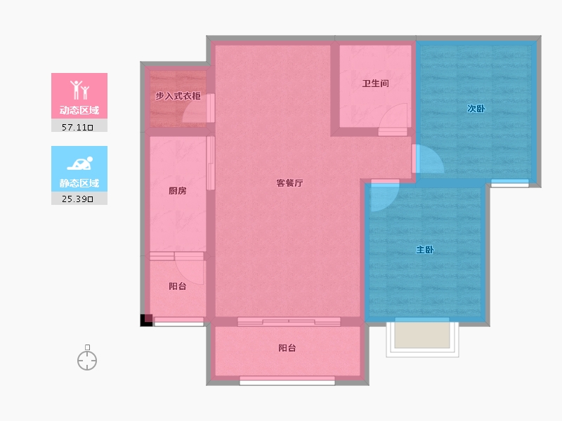 宁夏回族自治区-银川市-铁发润发兰庭（一期）-72.84-户型库-动静分区