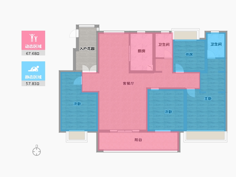 江苏省-淮安市-水沐明悅府-118.00-户型库-动静分区