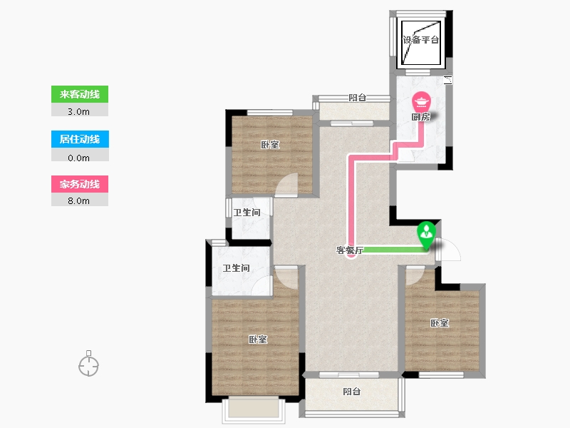 浙江省-宁波市-金地风华东方-96.00-户型库-动静线