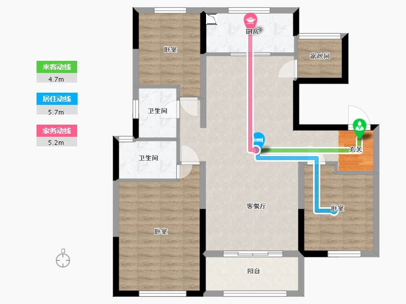 宁夏回族自治区-石嘴山市-海亮滨河壹号-97.99-户型库-动静线