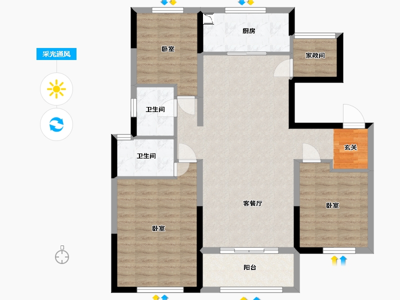 宁夏回族自治区-石嘴山市-海亮滨河壹号-97.99-户型库-采光通风