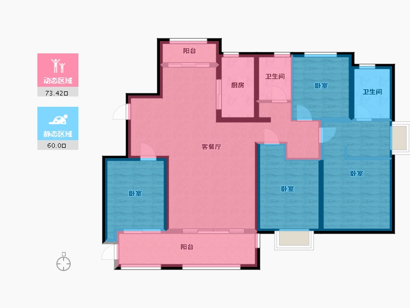 浙江省-杭州市-杭州湾世纪城-119.59-户型库-动静分区