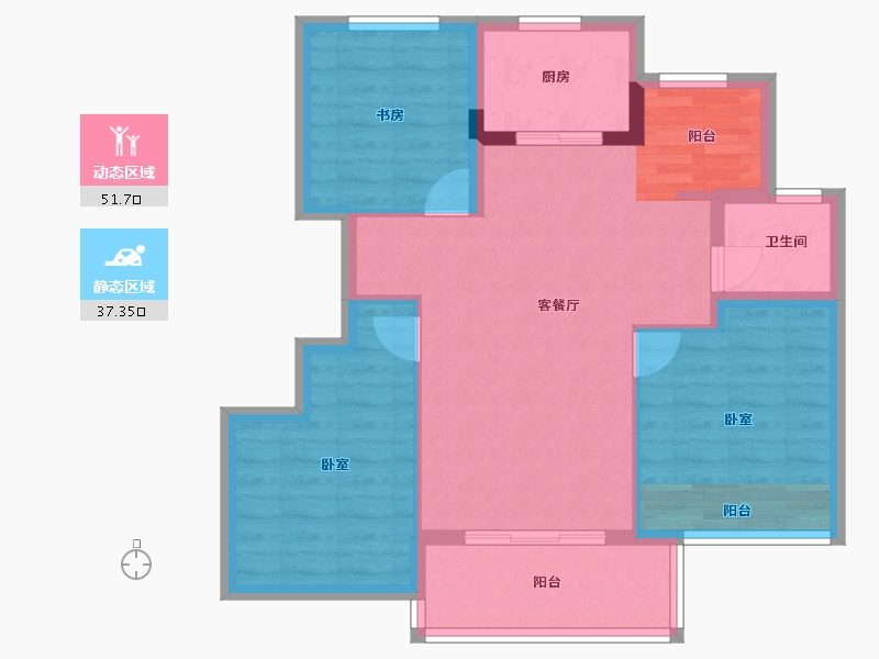 浙江省-杭州市-渔人码头-79.71-户型库-动静分区