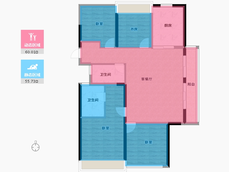 浙江省-杭州市-万科四季都会-103.74-户型库-动静分区