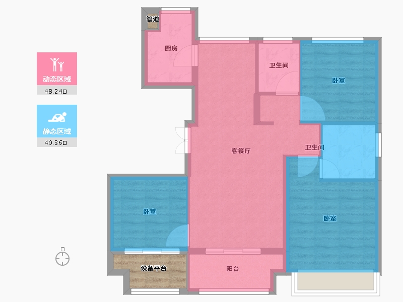 浙江省-湖州市-光明梦想城-84.00-户型库-动静分区