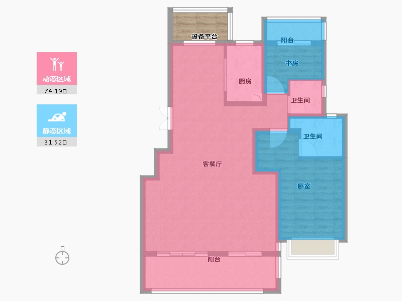 安徽省-合肥市-城建琥珀东华府-99.00-户型库-动静分区