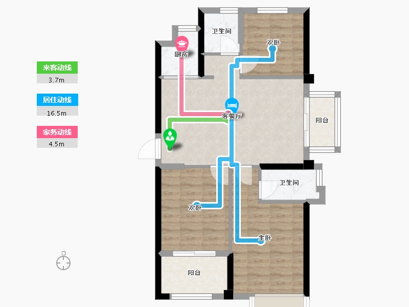 福建省-福州市-世茂福晟滨江时代-72.00-户型库-动静线