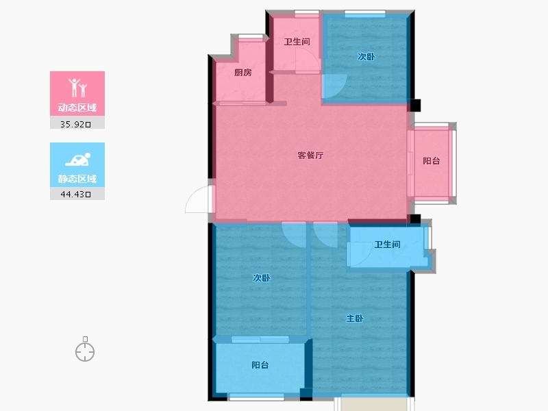 福建省-福州市-世茂福晟滨江时代-72.00-户型库-动静分区