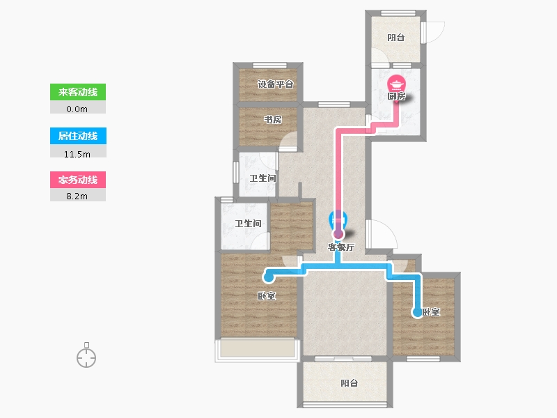 浙江省-金华市-步阳玺御府-96.00-户型库-动静线