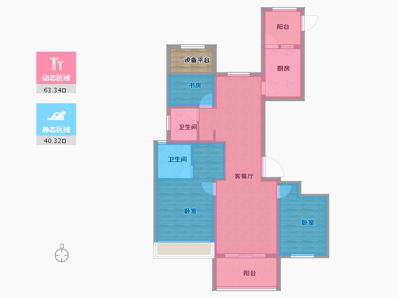 浙江省-金华市-步阳玺御府-96.00-户型库-动静分区