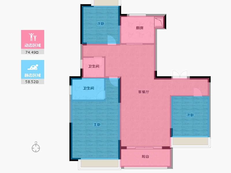 江苏省-苏州市-保利月映庭-120.00-户型库-动静分区