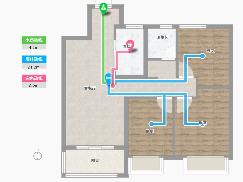 安徽省-阜阳市-合肥孔雀城-72.10-户型库-动静线