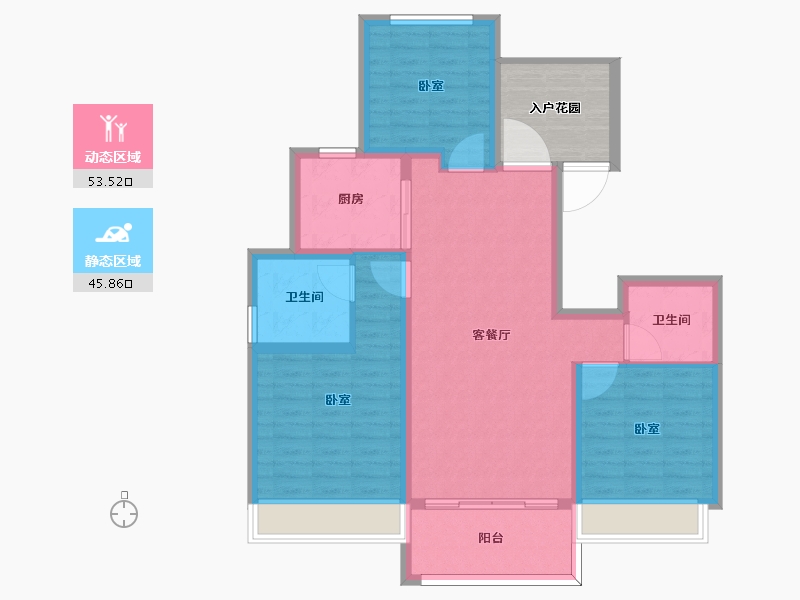 江苏省-南京市-金隅紫京云筑-96.00-户型库-动静分区