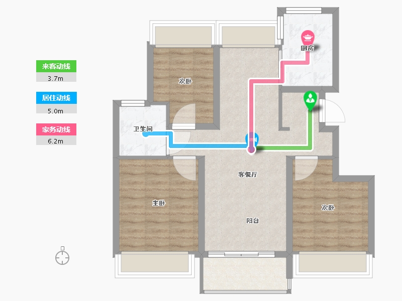 江苏省-苏州市-新力云语铂园-74.00-户型库-动静线