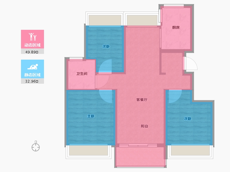 江苏省-苏州市-新力云语铂园-74.00-户型库-动静分区