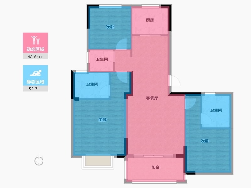 江苏省-徐州市-领创名郡-89.92-户型库-动静分区