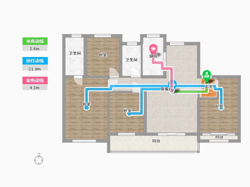 浙江省-温州市-中梁柏悦湾-111.00-户型库-动静线