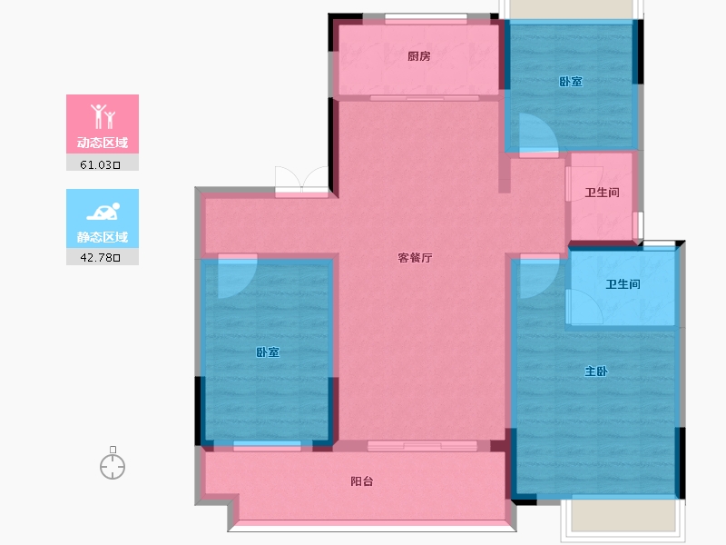 安徽省-阜阳市-帝景·绿岸阳光-92.82-户型库-动静分区