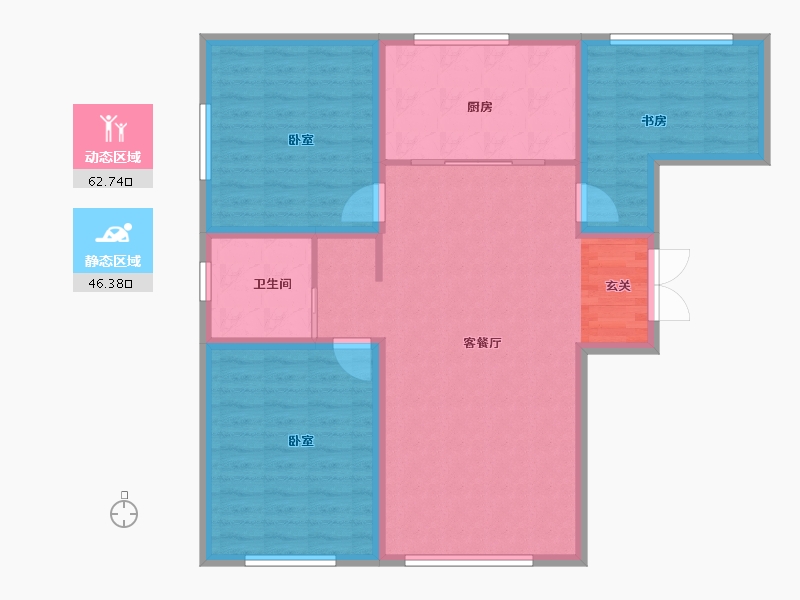 新疆维吾尔自治区-乌鲁木齐市-西山大学城翰岭佳苑-99.00-户型库-动静分区