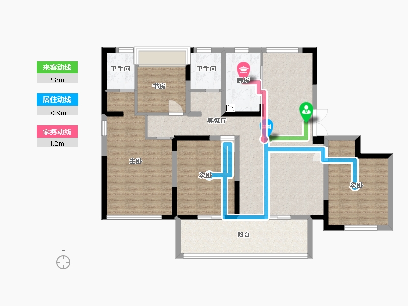 江苏省-淮安市-水沐明悅府-119.89-户型库-动静线