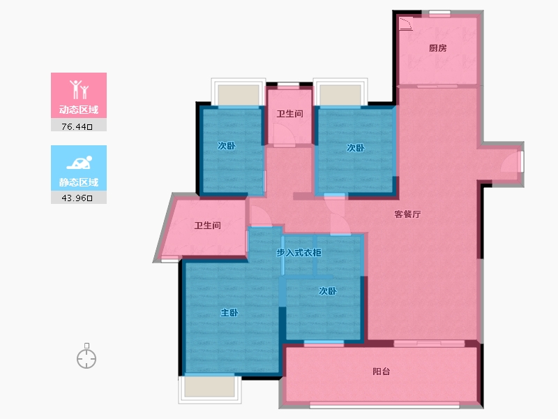 江苏省-淮安市-建华观园-公园道-106.49-户型库-动静分区