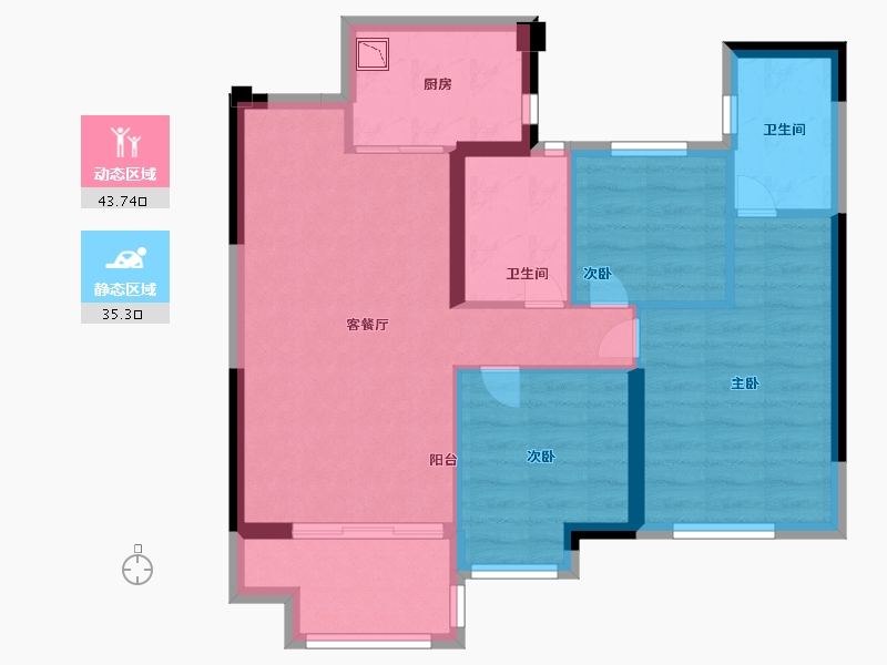 福建省-南平市-碧桂园·外滩府-70.00-户型库-动静分区