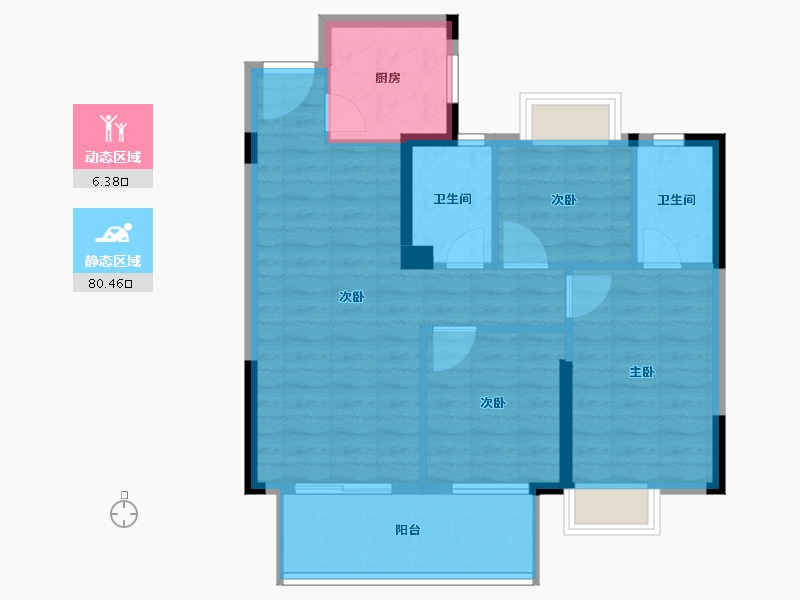 福建省-福州市-滨海橙里-78.00-户型库-动静分区