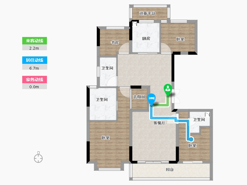 浙江省-金华市-绿地朝阳门-118.00-户型库-动静线