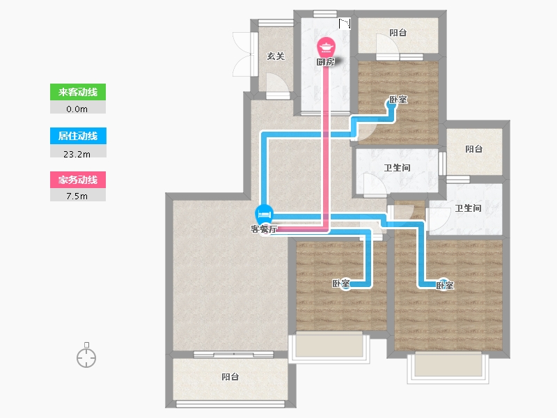 浙江省-湖州市-湖州恒大悦珑湾-95.00-户型库-动静线