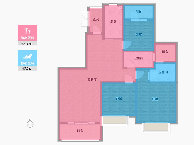 浙江省-湖州市-湖州恒大悦珑湾-95.00-户型库-动静分区