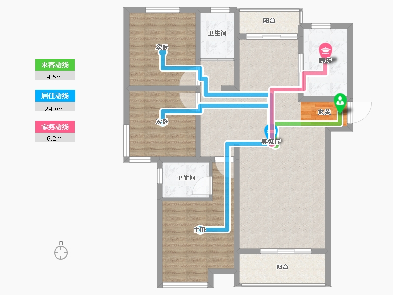 安徽省-滁州市-湖畔花园-102.00-户型库-动静线