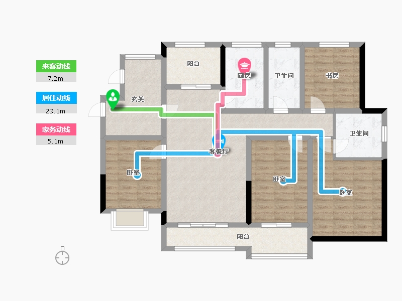 江苏省-扬州市-宏云东悦府-113.32-户型库-动静线