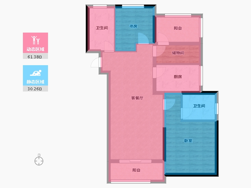 江苏省-扬州市-宏云东悦府-81.47-户型库-动静分区