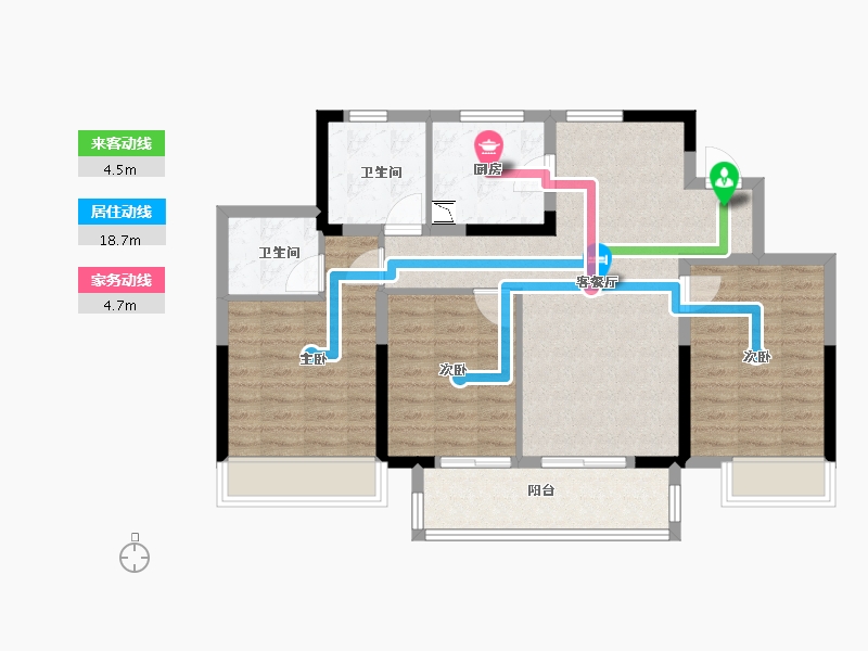 江苏省-徐州市-绿地国际产业新城-88.00-户型库-动静线