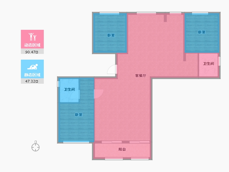 浙江省-温州市-乐清置信原墅-126.00-户型库-动静分区