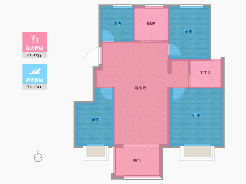 江苏省-南京市-如意郡-72.01-户型库-动静分区