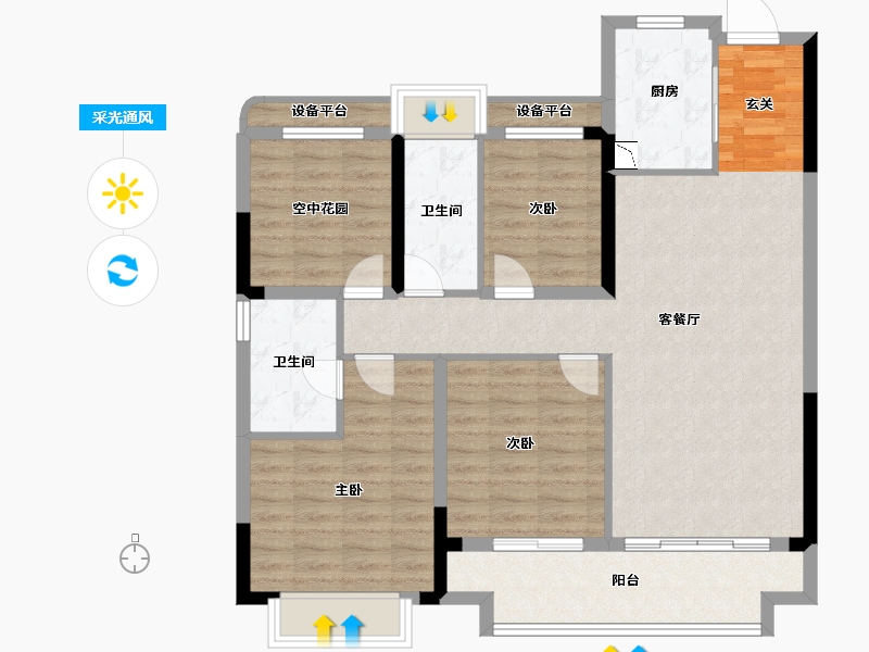 安徽省-滁州市-华侨城欢乐明湖-104.01-户型库-采光通风