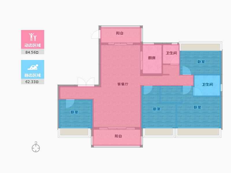 浙江省-绍兴市-嵊州碧桂园江湾1号-134.00-户型库-动静分区