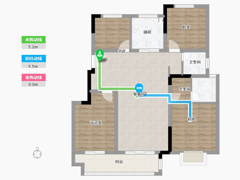 安徽省-淮南市-新滨湖孔雀城-94.01-户型库-动静线