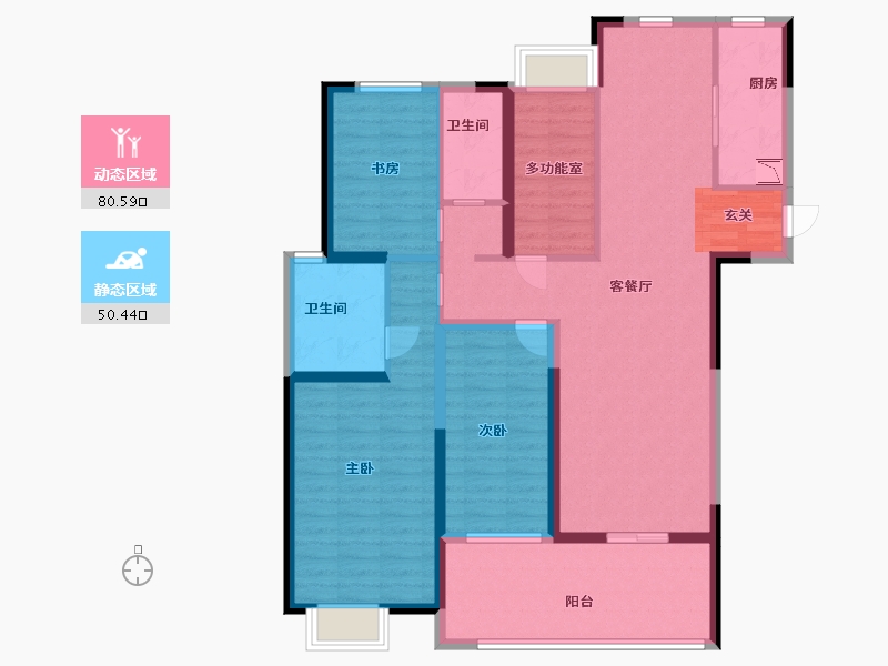 江苏省-淮安市-建华观园-公园道-116.80-户型库-动静分区