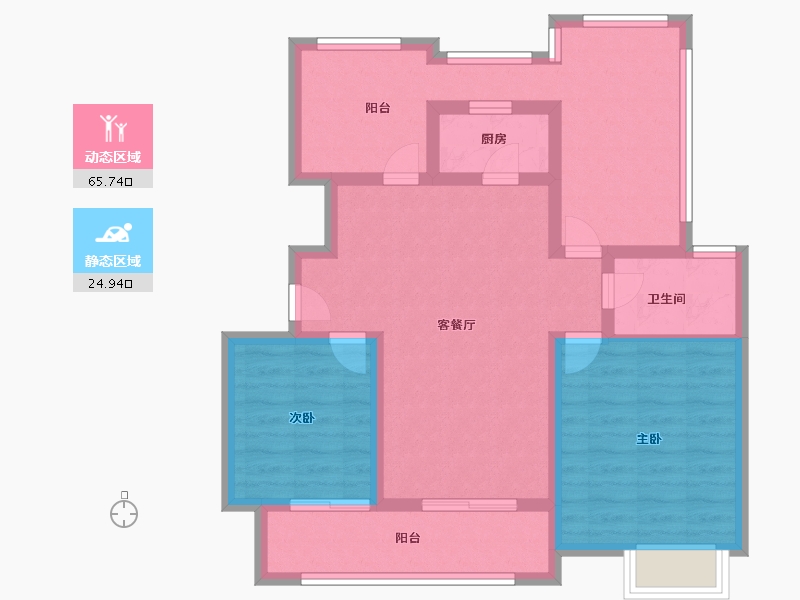 江苏省-扬州市-中海世玺-79.99-户型库-动静分区