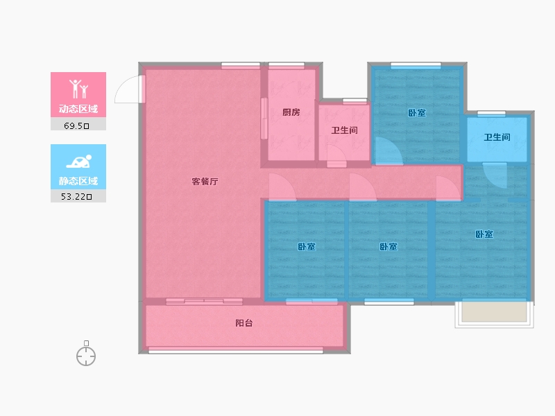 浙江省-温州市-乐清置信原墅-111.01-户型库-动静分区