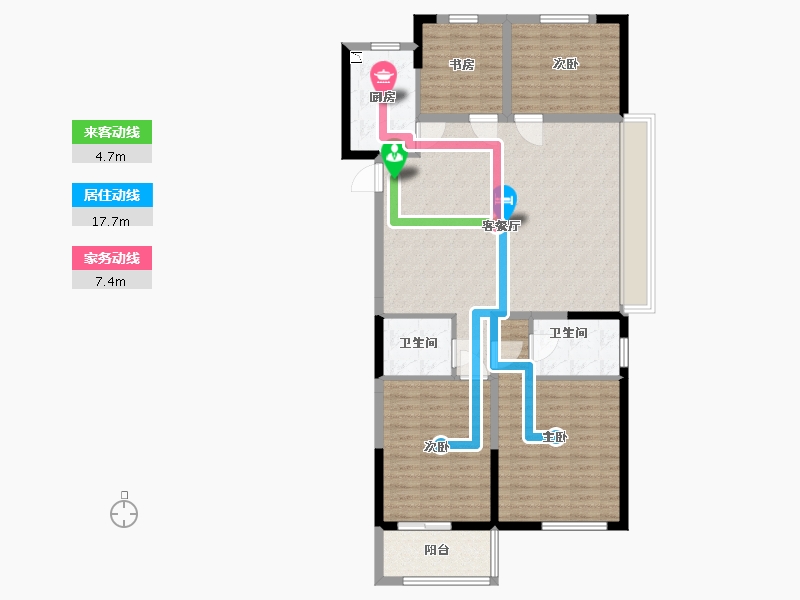 江苏省-盐城市-万泰时代城-120.00-户型库-动静线