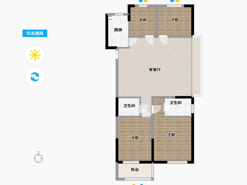 江苏省-盐城市-万泰时代城-120.00-户型库-采光通风