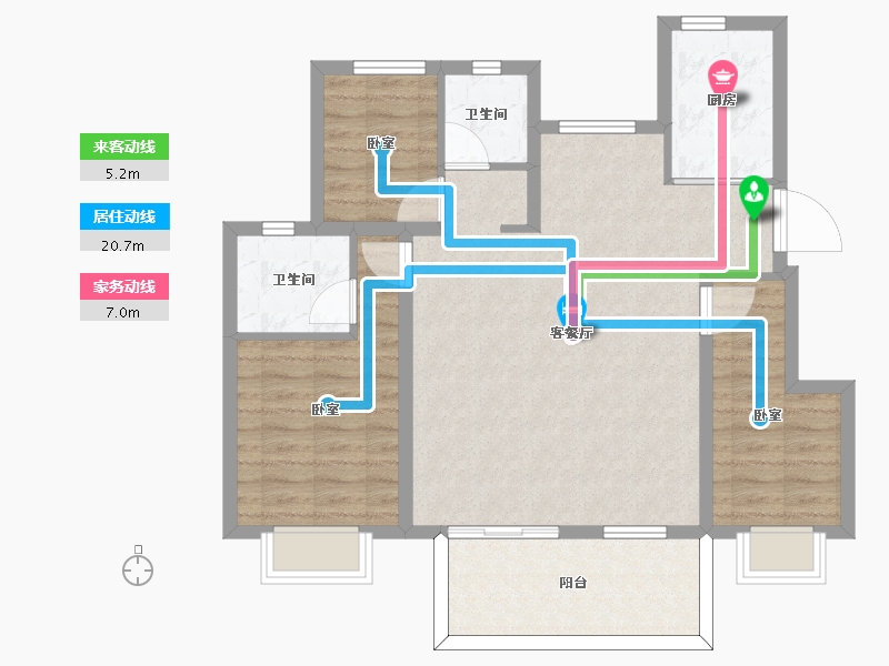 江苏省-南京市-如意郡-86.00-户型库-动静线