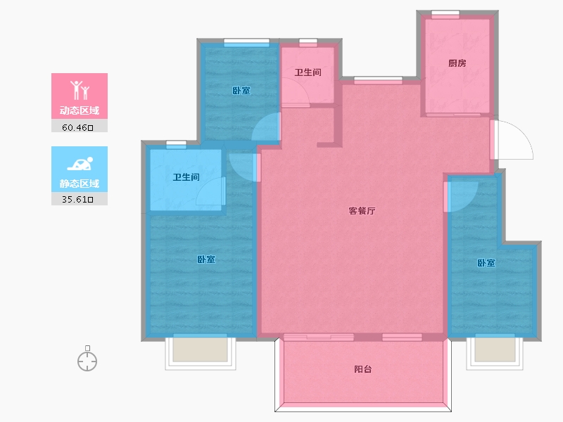 江苏省-南京市-如意郡-86.00-户型库-动静分区