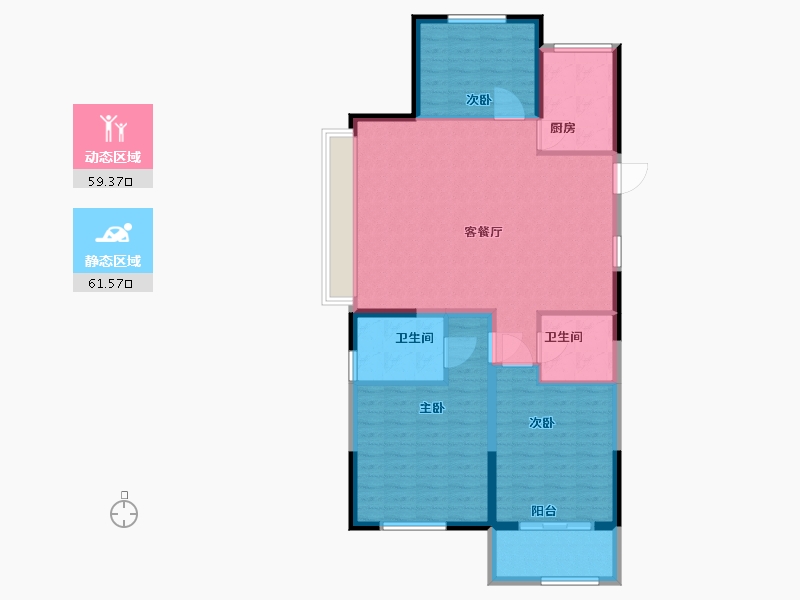 江苏省-盐城市-万泰时代城-110.40-户型库-动静分区